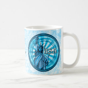 Frihetsgudinnan Blå USA Kaffemugg