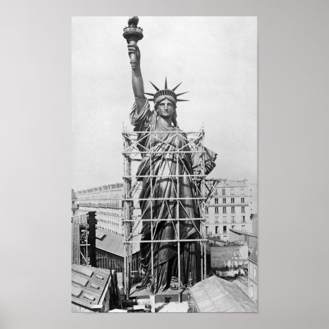 Frihetsgudinnan Construction - Paris - 1884 Poster (Framsidan)