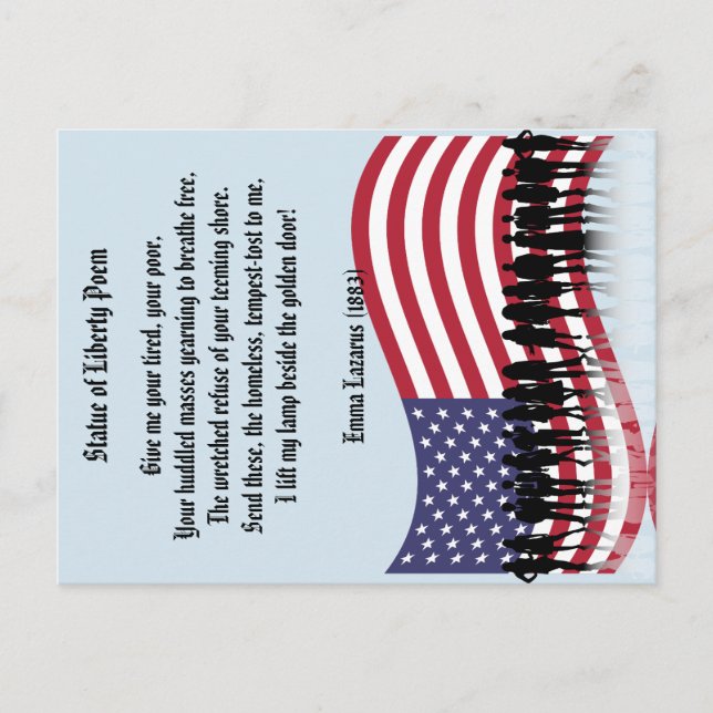 Frihetsgudinnan Dikt, en invandrarnation Vykort (Framsida)