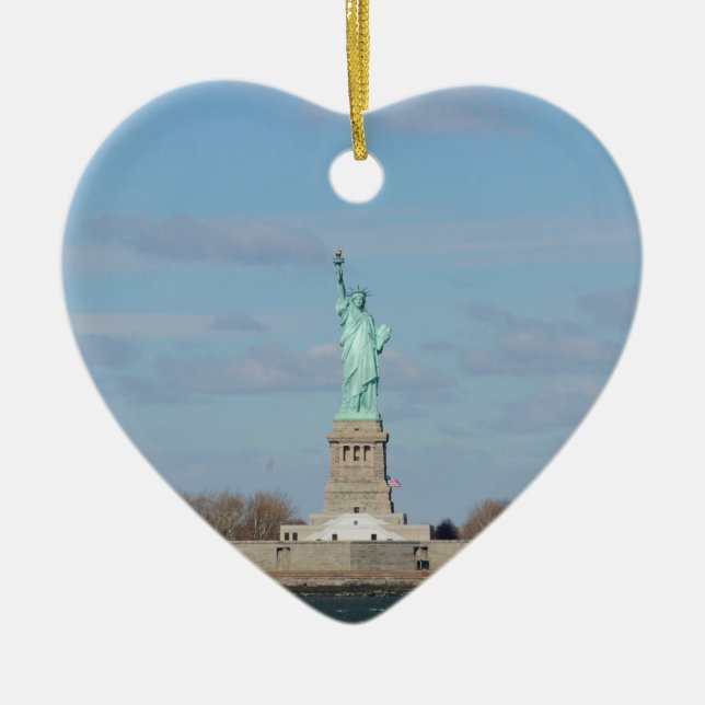 Frihetsgudinnan Ellis Island Julgransprydnad Keramik (Framsidan)