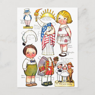 Frihetsgudinnan farbror Sam George Washington Doll Vykort