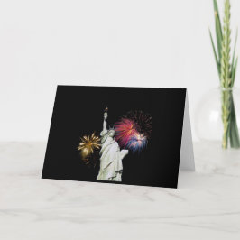 Frihetsgudinnan - Fireworks-bakgrund Kort