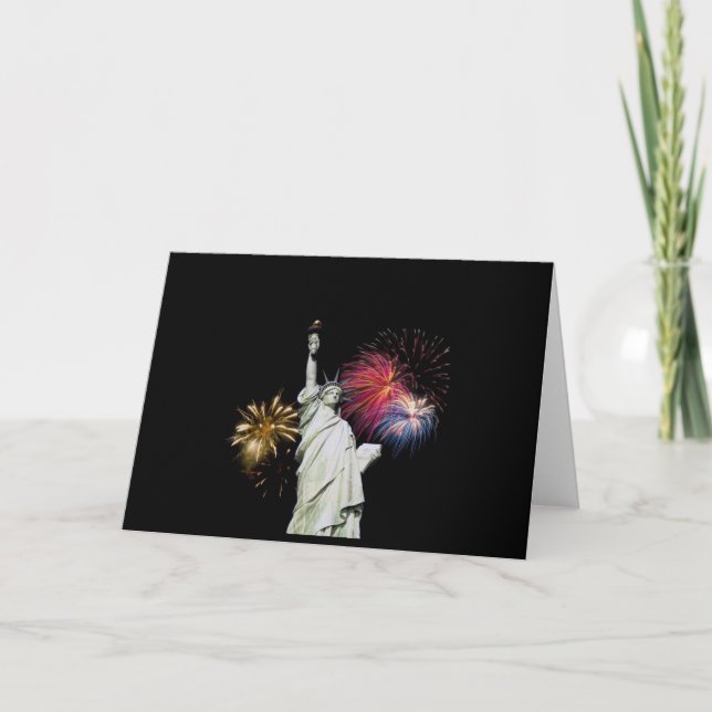 Frihetsgudinnan - Fireworks-bakgrund Kort (Framsida)