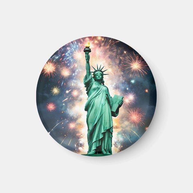 Frihetsgudinnan Fireworks Independence day Magnet (Framsidan)