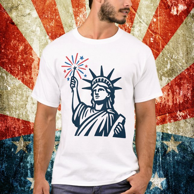 Frihetsgudinnan Fireworks Patriotic T Shirt (Skapare uppladdad)