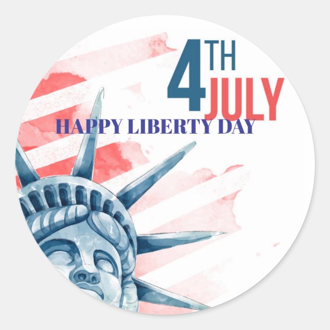 Frihetsgudinnan Fjärde juli-Anpassningsbarna Runt Klistermärke (Framsida)