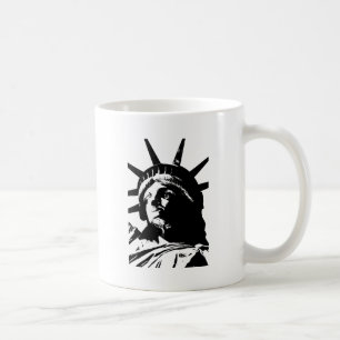 Frihetsgudinnan för svartvit popup-bild kaffemugg
