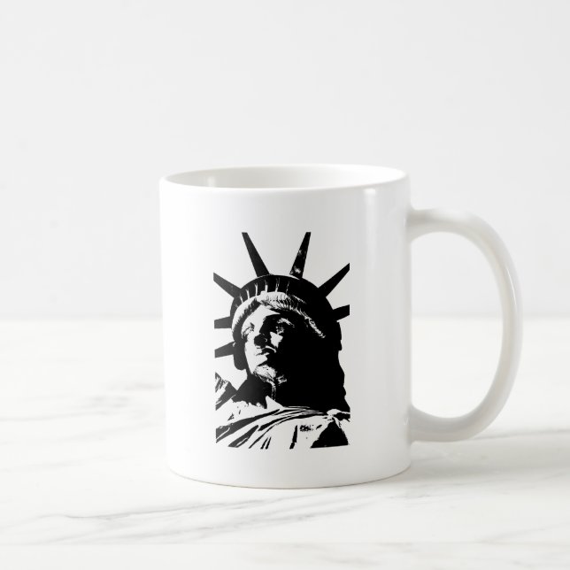 Frihetsgudinnan för svartvit popup-bild kaffemugg (Höger)