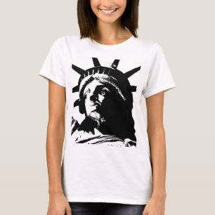 Frihetsgudinnan för svartvit popup-bild t shirt