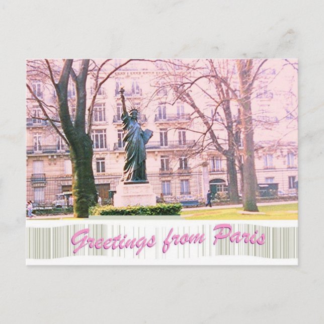 Frihetsgudinnan från Paris Vykort (Framsida)