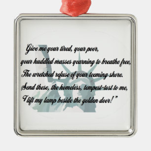 Frihetsgudinnan - ge mig ditt trött… julgransprydnad metall