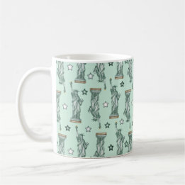 Frihetsgudinnan - Gröna Stjärnor Kaffe Mugg