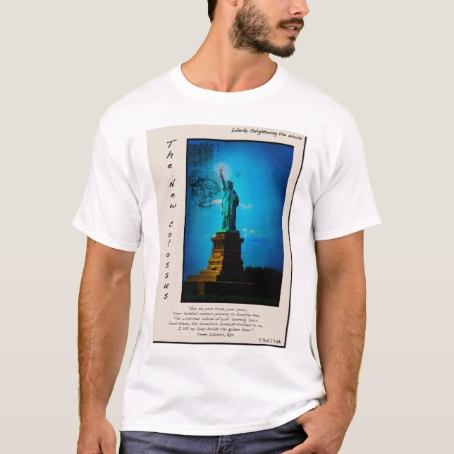 Frihetsgudinnan - handelkortstil t-shirt (Framsida)