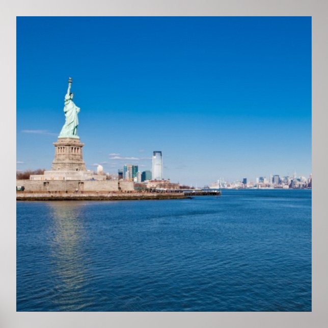 Frihetsgudinnan, Hudson River och Manhattan Poster (Framsidan)