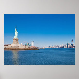 Frihetsgudinnan, Hudson River och Manhattan Poster