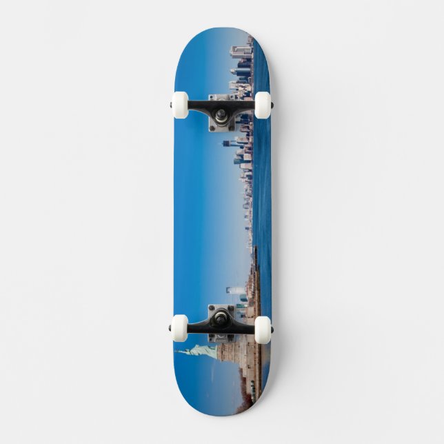 Frihetsgudinnan, Hudson River och Manhattan Skateboard Bräda 20,5 Cm (Framsida)