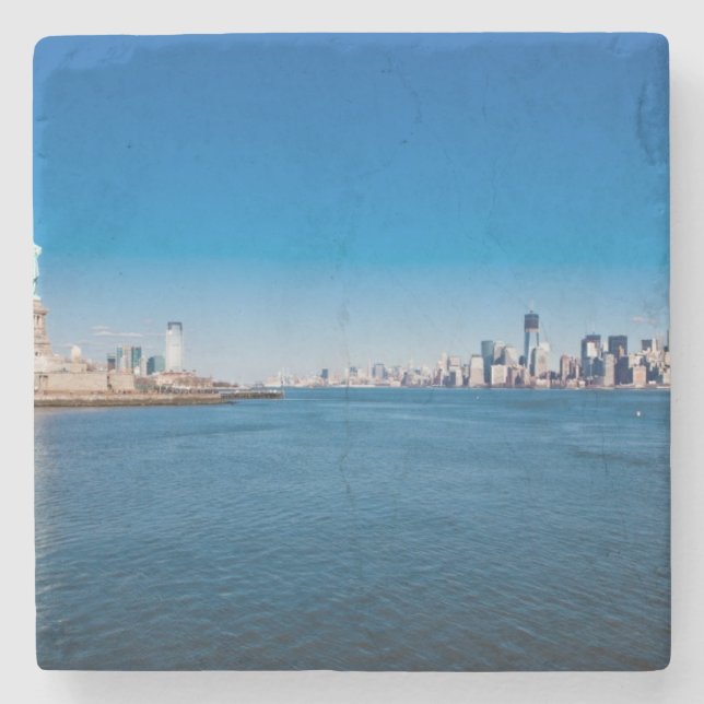 Frihetsgudinnan, Hudson River och Manhattan Stenunderlägg (Framsidan)