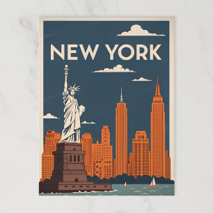 Frihetsgudinnan i Classic NYC Vykort