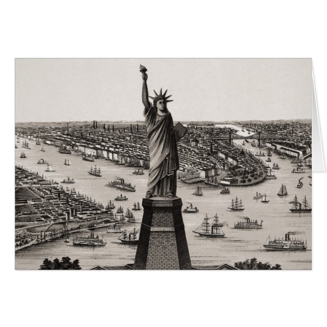 Frihetsgudinnan i den New York hamnen OBS Kort (Framsidan Horizontal)