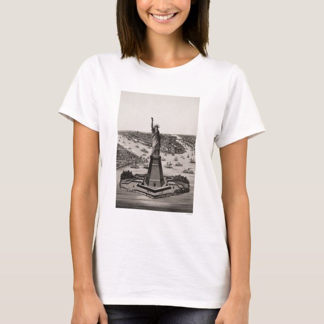 Frihetsgudinnan i den New York hamnen Tee Shirt (Framsida)