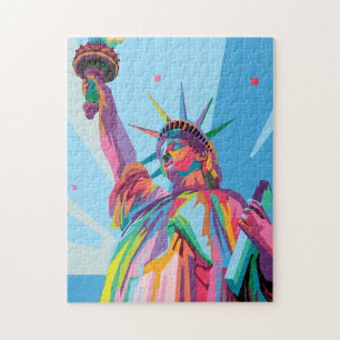 Frihetsgudinnan i New York Colorful Pop Art Pussel