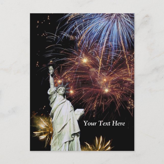 FRIHETSGUDINNAN - INDEPENDENCE DAY FIRANDE VYKORT (Framsida)