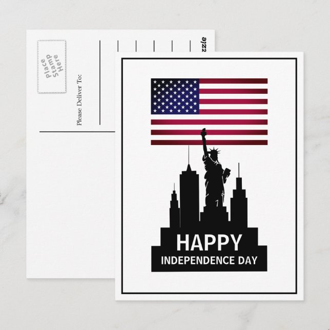 Frihetsgudinnan, Independence day Firande Vykort (Fram/baksida)