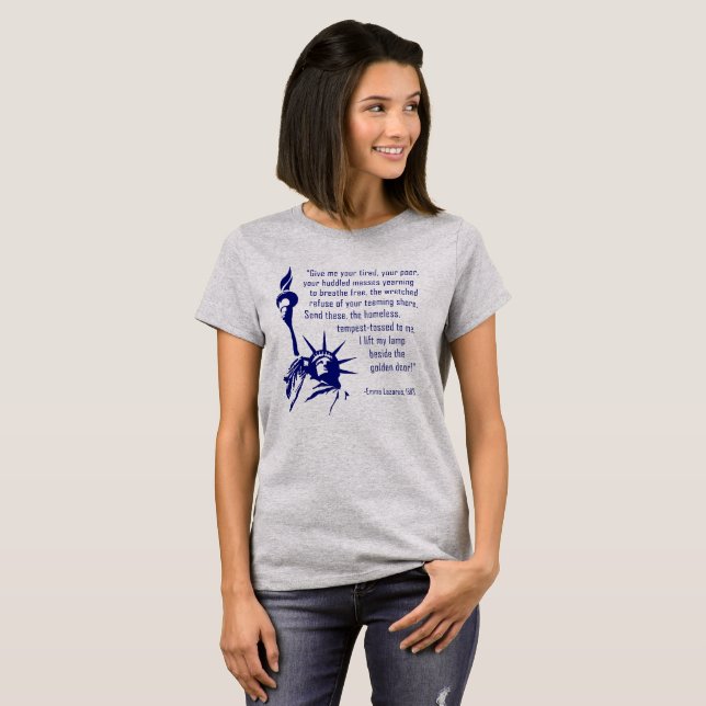 Frihetsgudinnan Inscription Tee Shirt (Hel framsida)