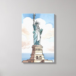 Frihetsgudinnan | Landmärke i akvarell Canvastryck