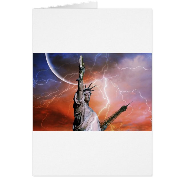 Frihetsgudinnan Lyktning. Hälsningskort (Framsidan)