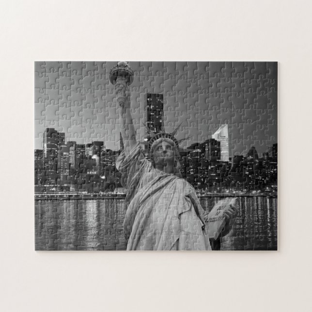 Frihetsgudinnan Manhattan Skyscrapers Pussel (Horisontell)