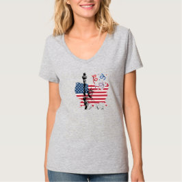 Frihetsgudinnan med amerikansk flagga – Patriotisk T Shirt