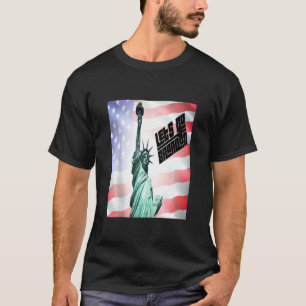 Frihetsgudinnan med amerikansk Flagga T Shirt