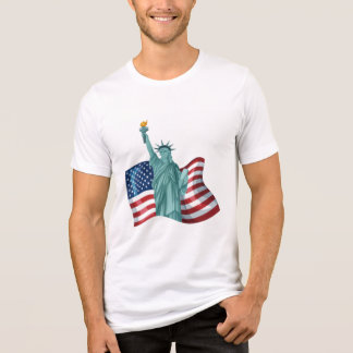 Frihetsgudinnan med amerikansk flaggillustration t shirt