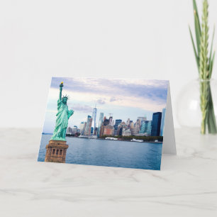 Frihetsgudinnan med World Trade Center Kort