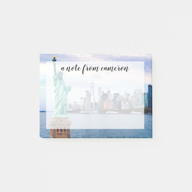 Frihetsgudinnan med World Trade Center Post-it Block (Framsida)