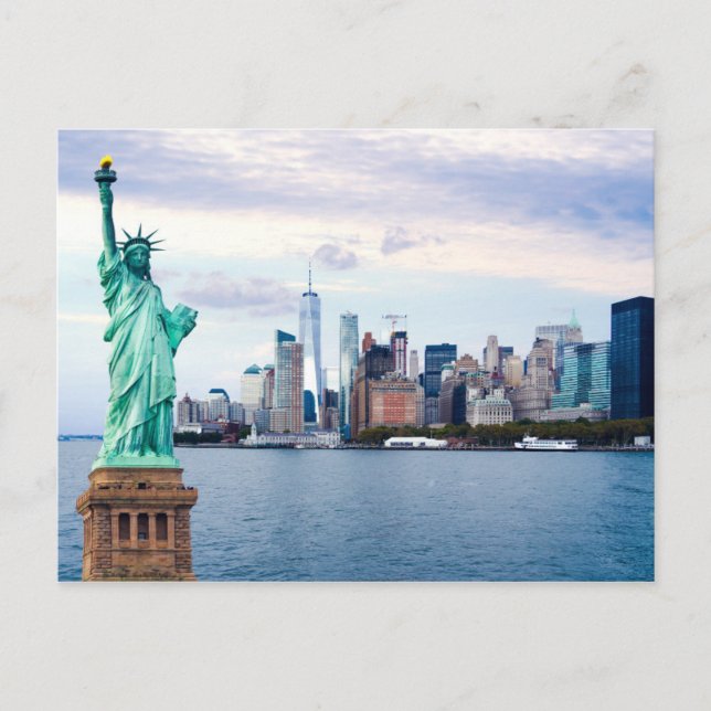 Frihetsgudinnan med World Trade Center Vykort (Framsida)