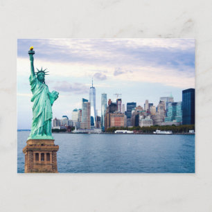 Frihetsgudinnan med World Trade Center Vykort
