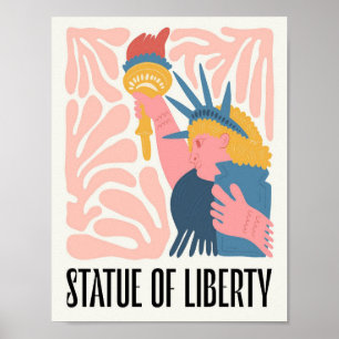 Frihetsgudinnan New York abstrakt-blommigt Poster