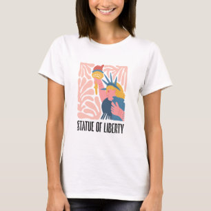 Frihetsgudinnan New York abstrakt resa blommig T Shirt