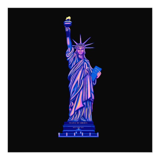 Frihetsgudinnan-New York City-Landmark Fototryck (Framsidan)