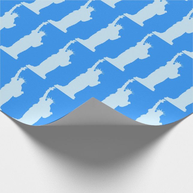 Frihetsgudinnan New York Elegant Blue Mönster Presentpapper (Hörn)