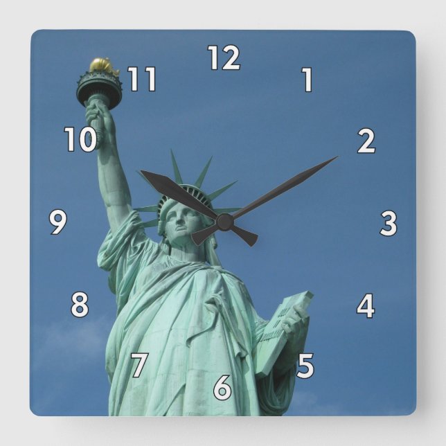 Frihetsgudinnan New York Fyrkantig Klocka (Framsida)