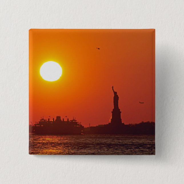 Frihetsgudinnan, New York Harbour, NY, USA Knapp (Framsida)