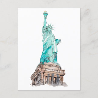Frihetsgudinnan New York Manhattan Island Vykort
