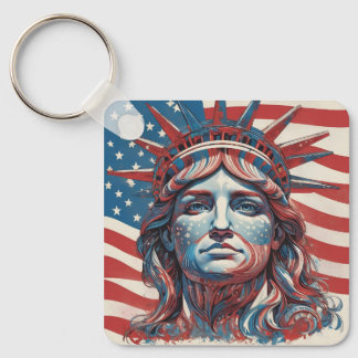 Frihetsgudinnan New York Patriotisk USA Frihet Nyckelring