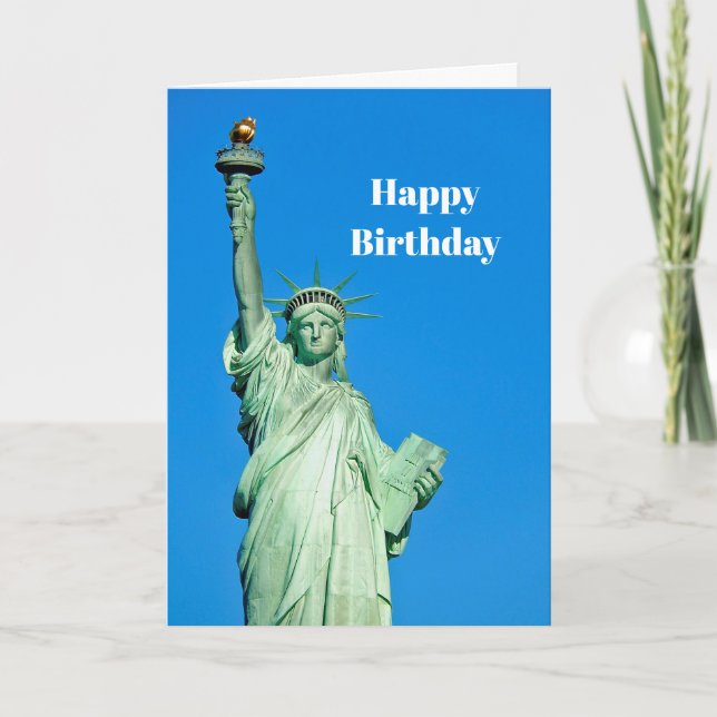 Frihetsgudinnan New York Photo Birthday Kort (Framsida)