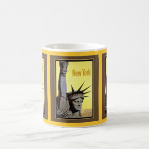 Frihetsgudinnan New York reseskylt Kaffemugg