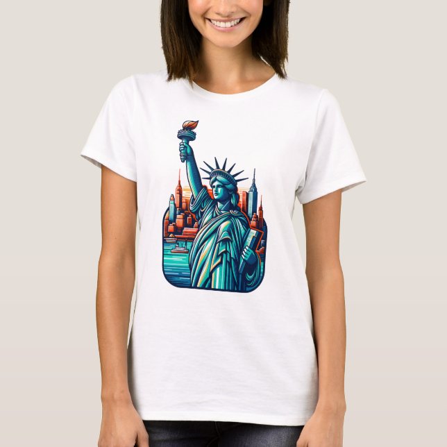 Frihetsgudinnan New York T Shirt (Framsida)