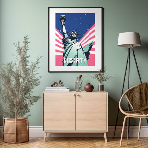 Frihetsgudinnan New York Vibrant Pop Art Poster
